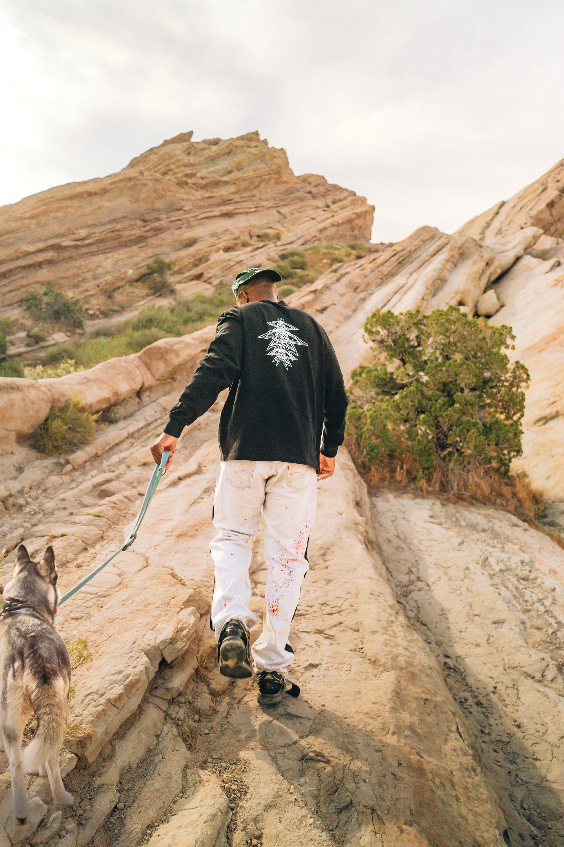 HVNS EYEGOTU LONG SLEEVE TEE; VINTAGE PAINT DAB PANEL 501'S; PAINT DAB CAP