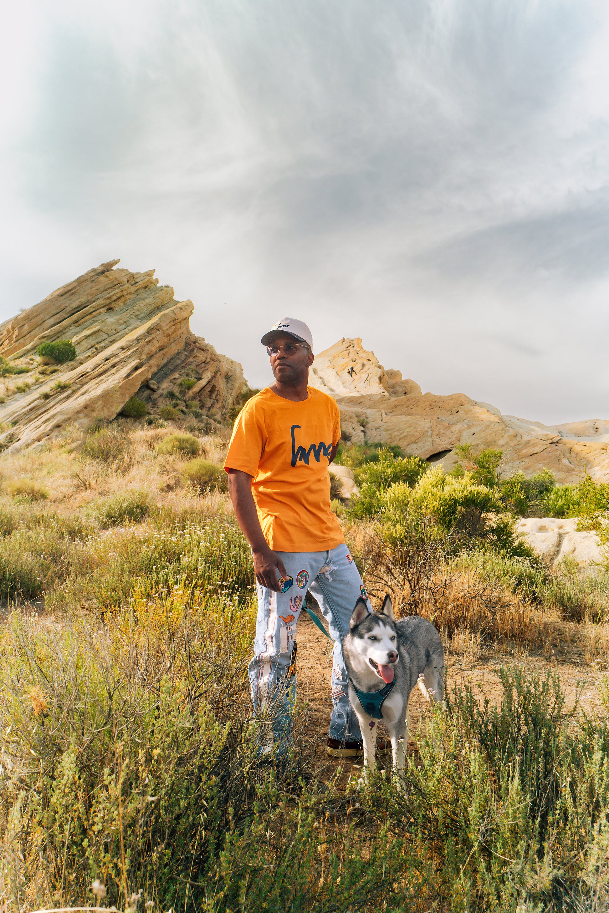 PAINT DAB BASEBALL CAP; HVNS LOGO TEE; VINTAGE PATCHED PANELED 501'S