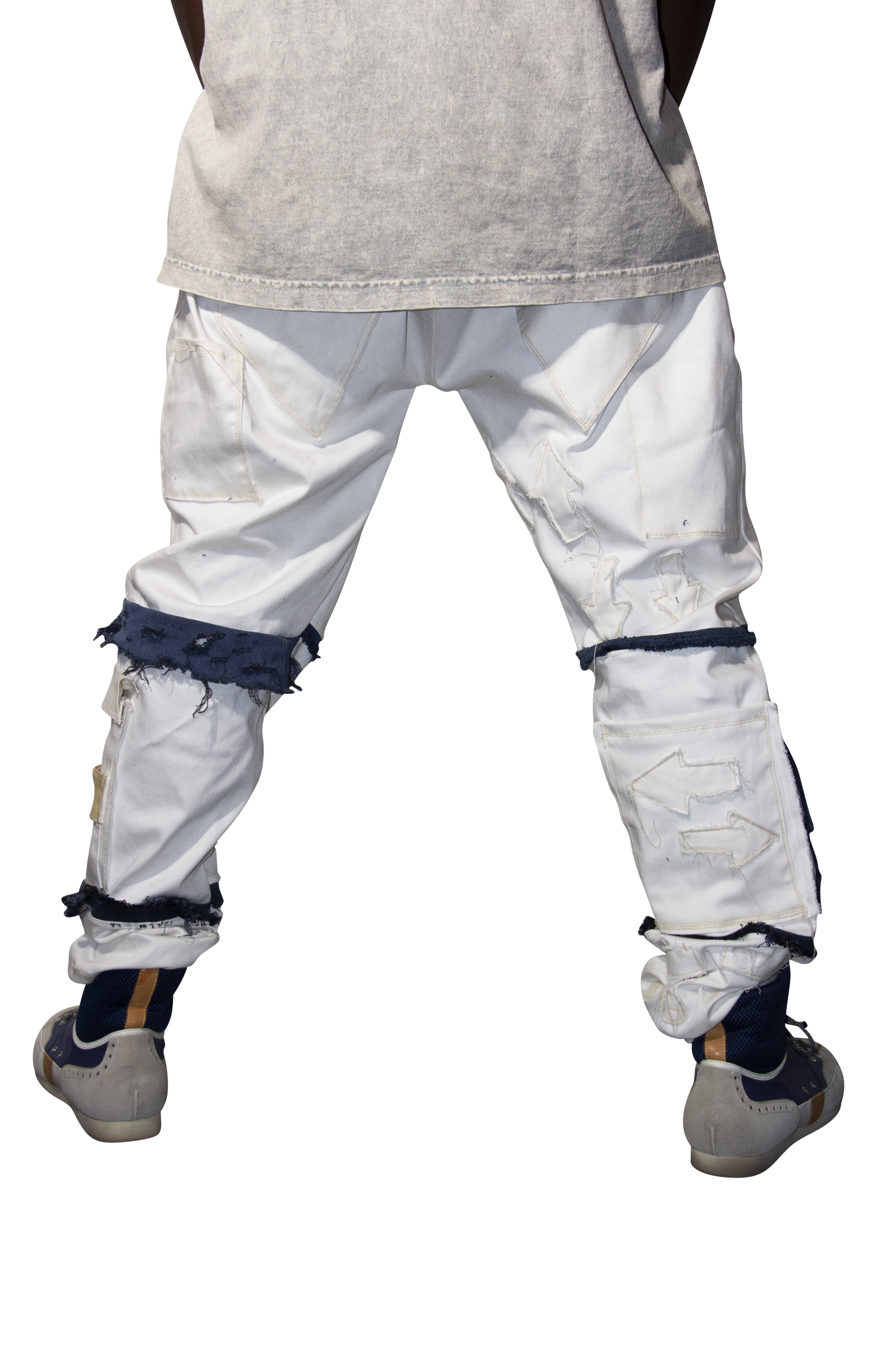 Blue 'n White Distressed Denim