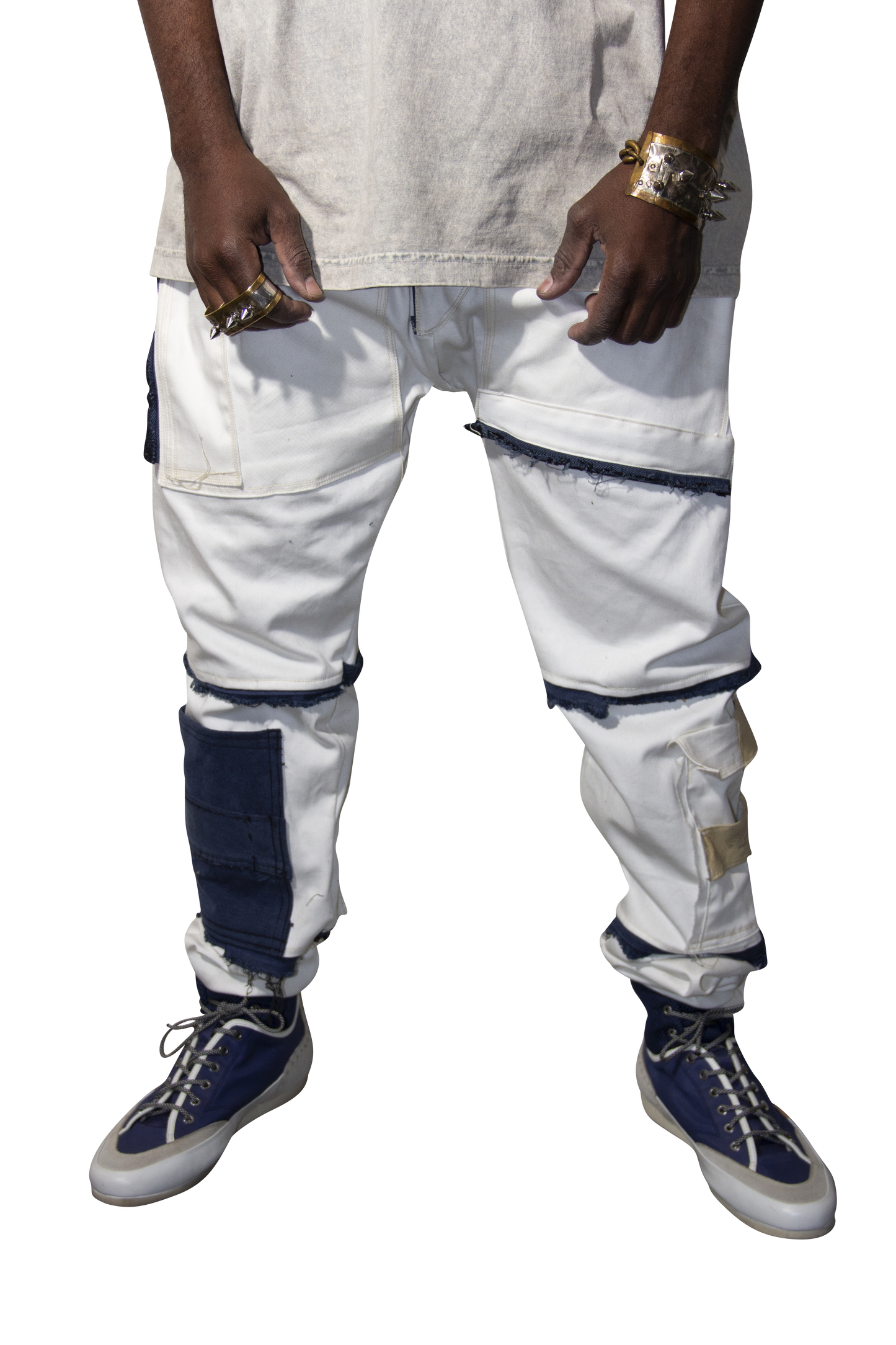 Blue 'n White Distressed Denim
