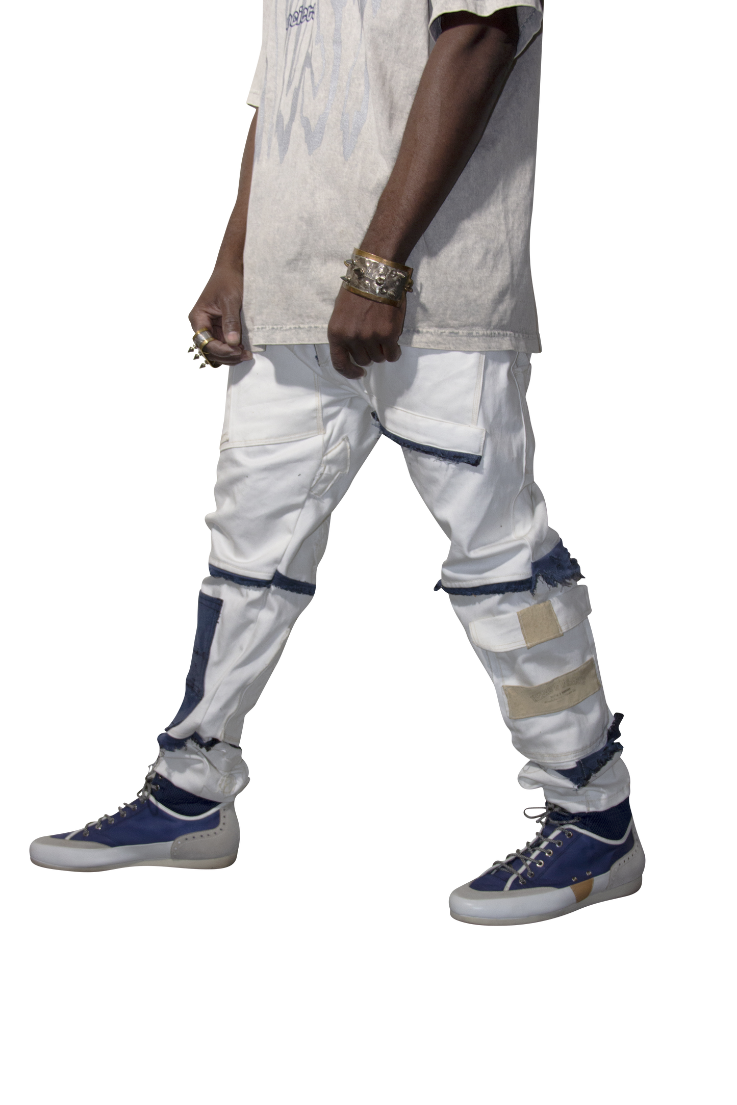 Blue 'n White Distressed Denim