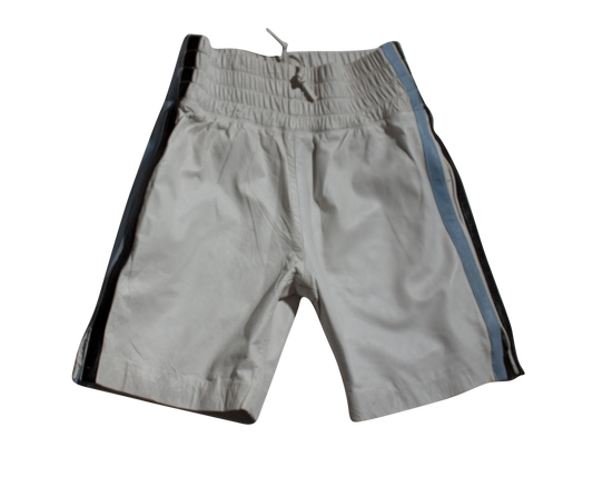 White/Blue/Black Lambskin Boxing Short