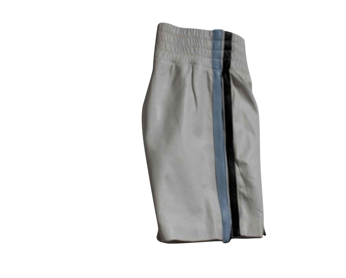 White/Blue/Black Lambskin Boxing Short
