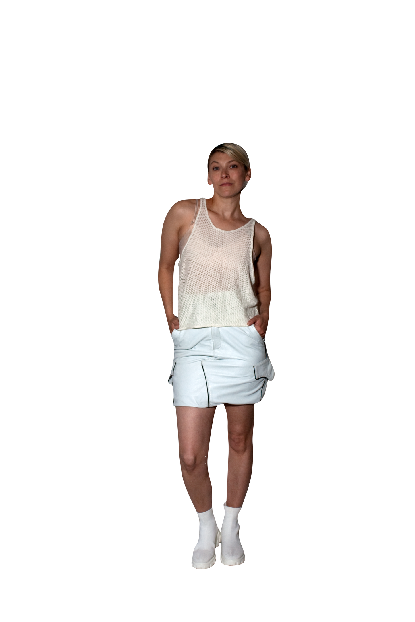 Lambskin Cargo White Mini